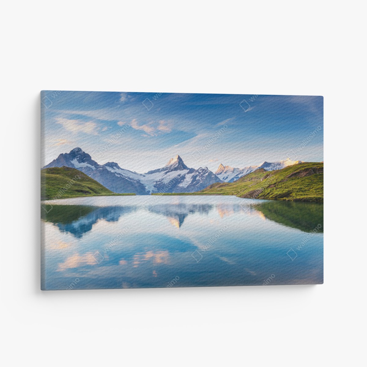 Canvas print majestic Alps reflection at Bachalpsee