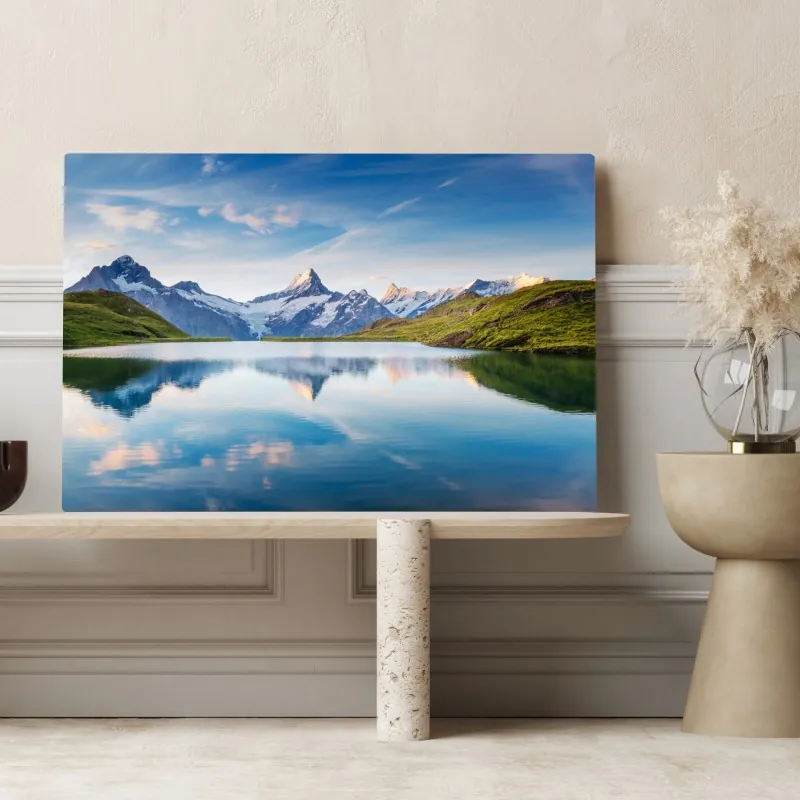Obraz na płótnie majestatyczne odbicie Alp przy Bachalpsee – Wallissimo® Obraz na płótnie majestatyczne odbicie Alp przy Bachalpsee – Wallissimo®