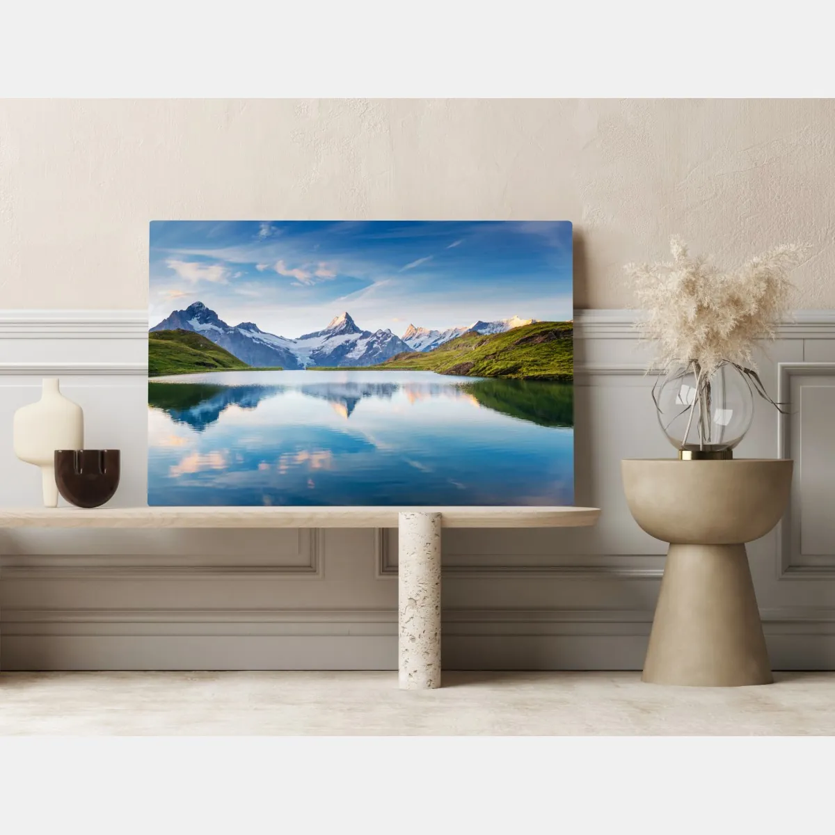 Obraz na płótnie majestatyczne odbicie Alp przy Bachalpsee – Wallissimo® Obraz na płótnie majestatyczne odbicie Alp przy Bachalpsee – Wallissimo®