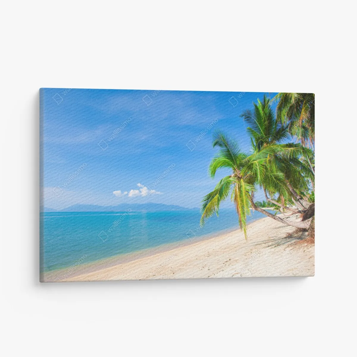Obraz na płótnie tropikalna plaża z palmami – Wallissimo® Obraz na płótnie tropikalna plaża z palmami – Wallissimo®
