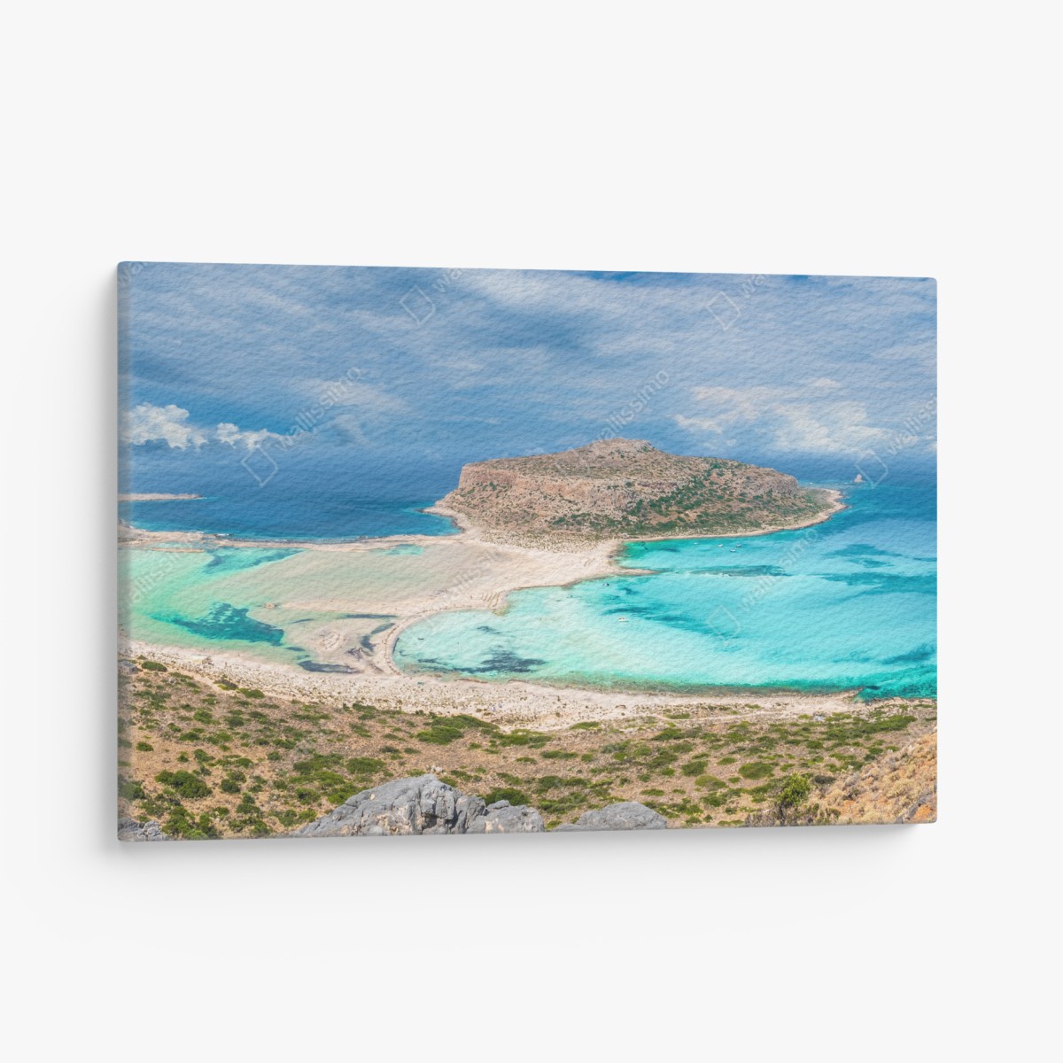 Canvas print Balos Lagoon, Crete panoramic beach view