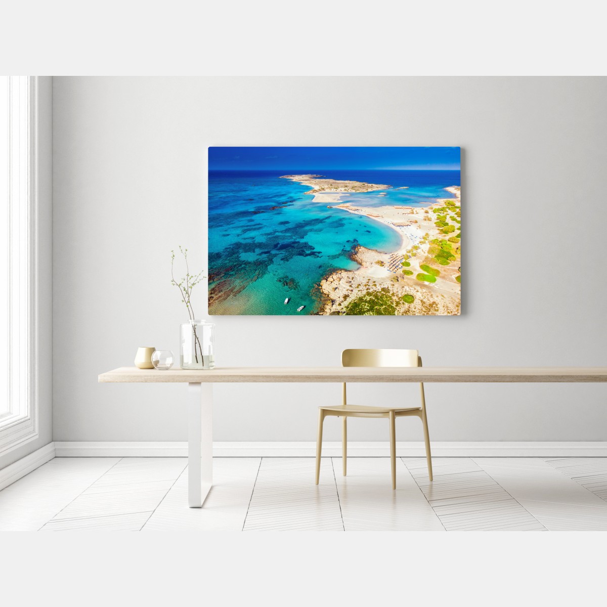 Obraz na płótnie plaża Elafonissi, Kreta turkusowa laguna – Wallissimo® Obraz na płótnie plaża Elafonissi, Kreta turkusowa laguna – Wallissimo®