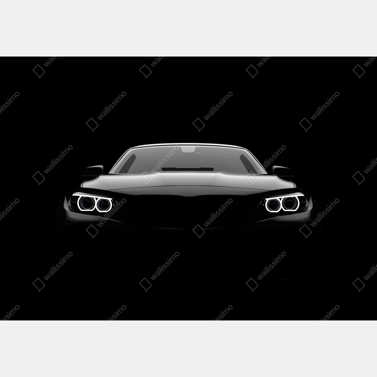 Obraz na płótnie szykowny czarny samochód sportowy z przodu – Wallissimo® Obraz na płótnie szykowny czarny samochód sportowy z przodu – Wallissimo®