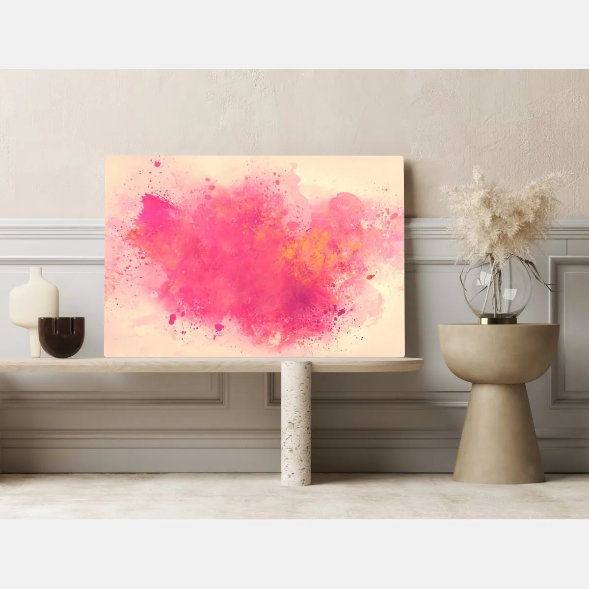 Obraz na płótnie żywa różowa akwarelowa plama – Wallissimo® Obraz na płótnie żywa różowa akwarelowa plama – Wallissimo®