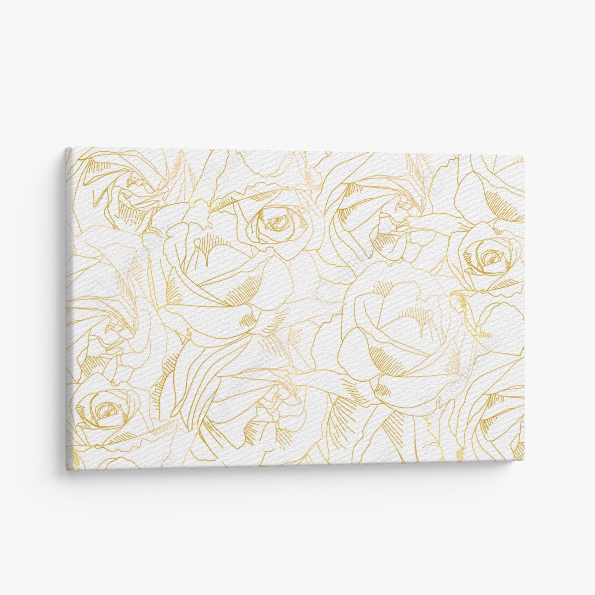 Canvas print delicate gold rose line art pattern