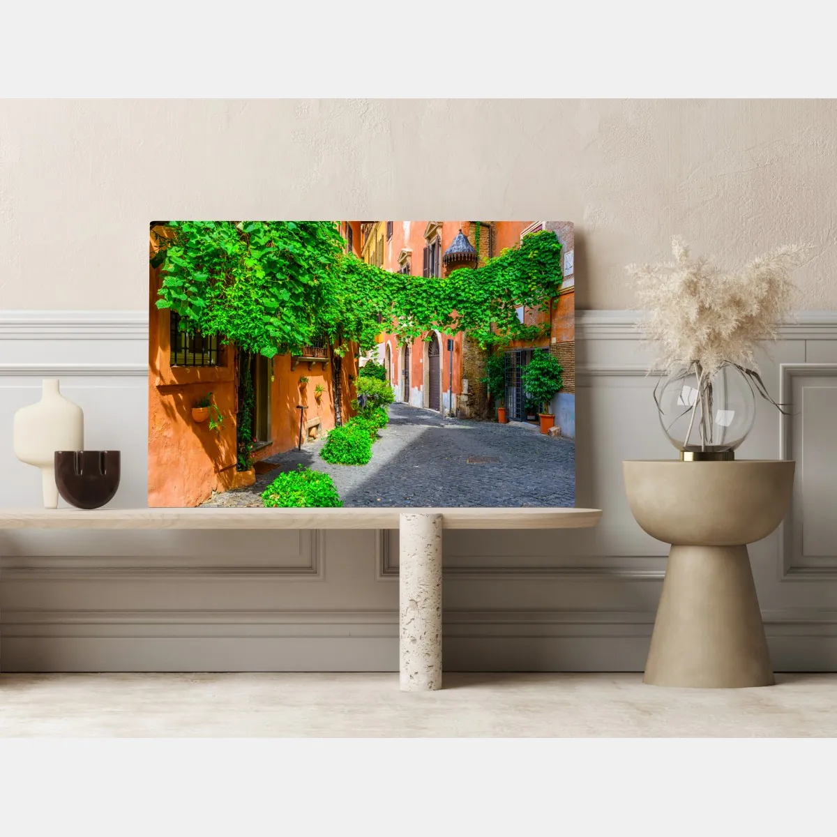 Obraz na płótnie malownicza uliczka w Trastevere, Rzym – Wallissimo® Obraz na płótnie malownicza uliczka w Trastevere, Rzym – Wallissimo®