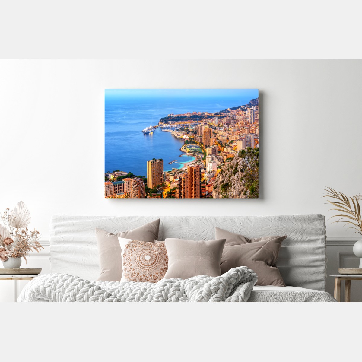Obraz na płótnie Monako panorama wybrzeża o zmierzchu – Wallissimo® Obraz na płótnie Monako panorama wybrzeża o zmierzchu – Wallissimo®