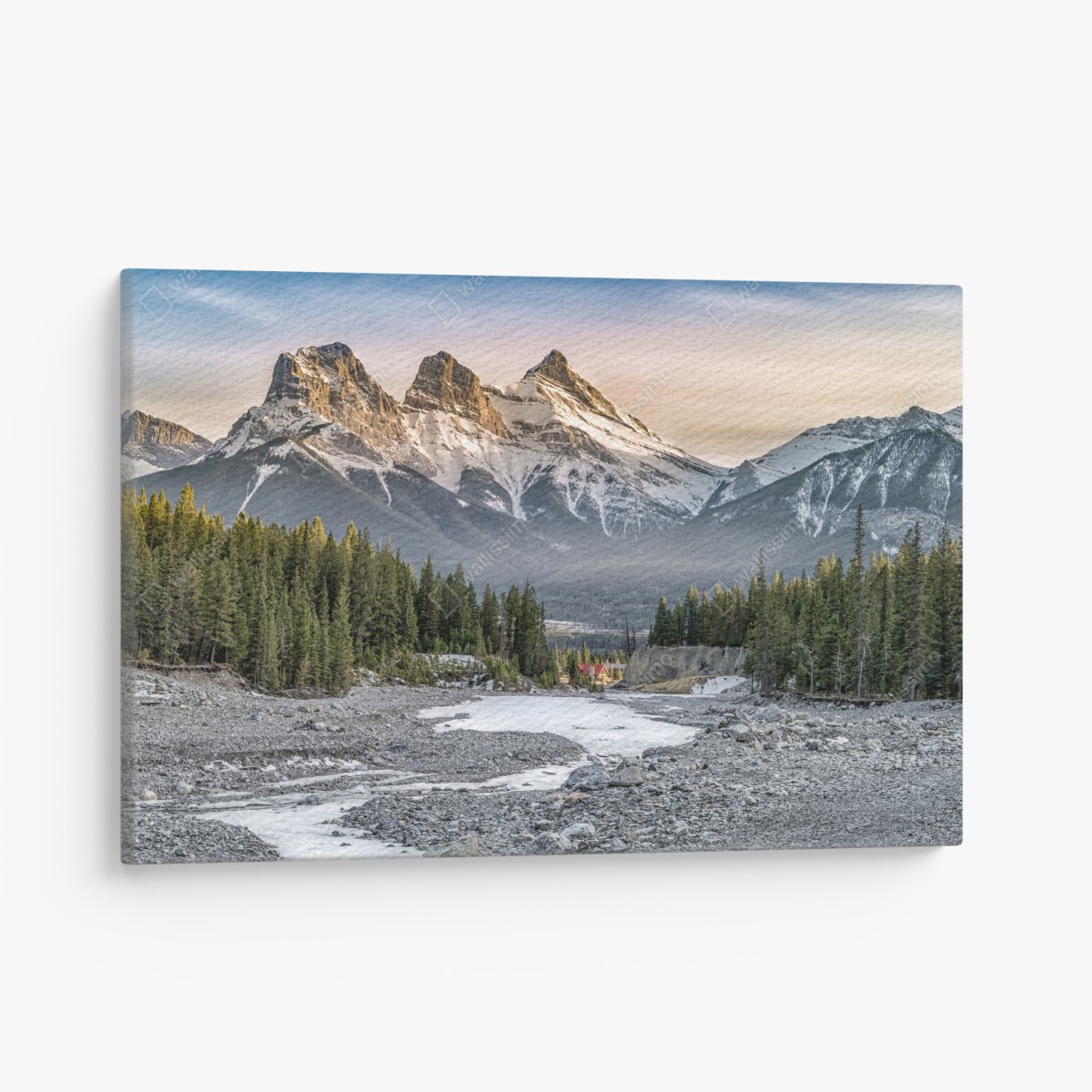 Canvas print majestic mountain peaks and pine forest