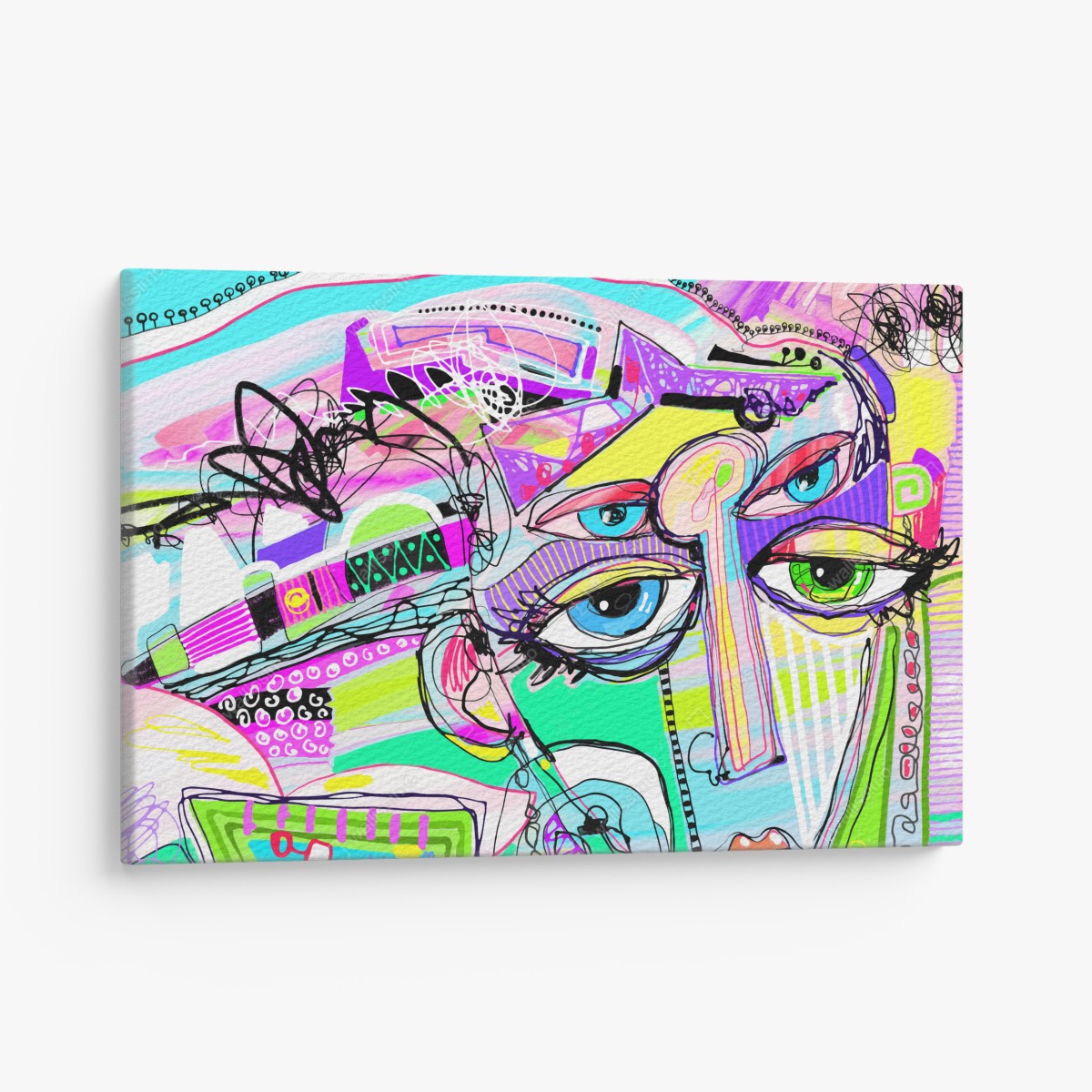 Canvas print vibrant abstract face portrait