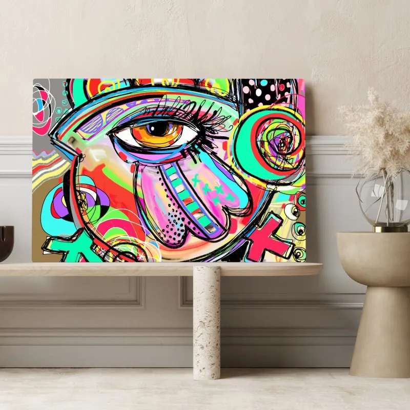 Obraz na płótnie żywe abstrakcyjne oko w stylu pop art – Wallissimo® Obraz na płótnie żywe abstrakcyjne oko w stylu pop art – Wallissimo®