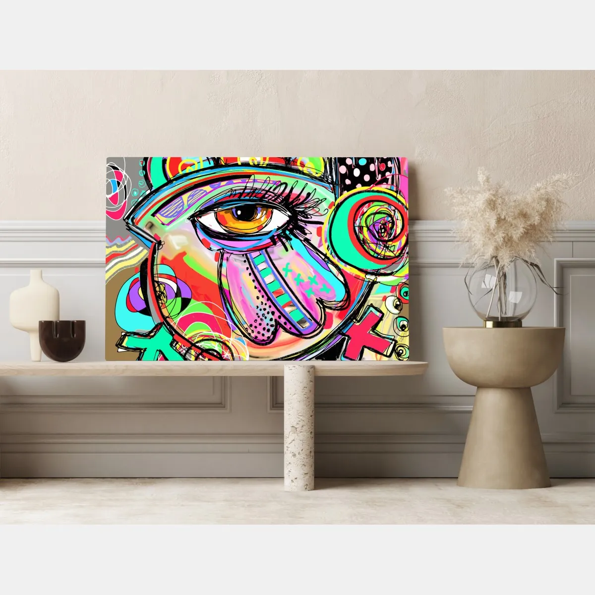 Obraz na płótnie żywe abstrakcyjne oko w stylu pop art – Wallissimo® Obraz na płótnie żywe abstrakcyjne oko w stylu pop art – Wallissimo®