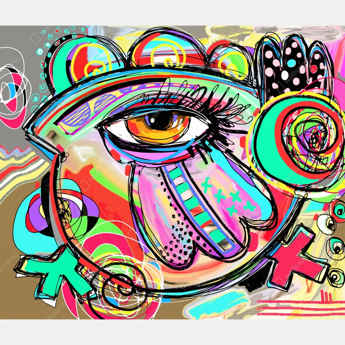 Obraz na płótnie żywe abstrakcyjne oko w stylu pop art – Wallissimo® Obraz na płótnie żywe abstrakcyjne oko w stylu pop art – Wallissimo®