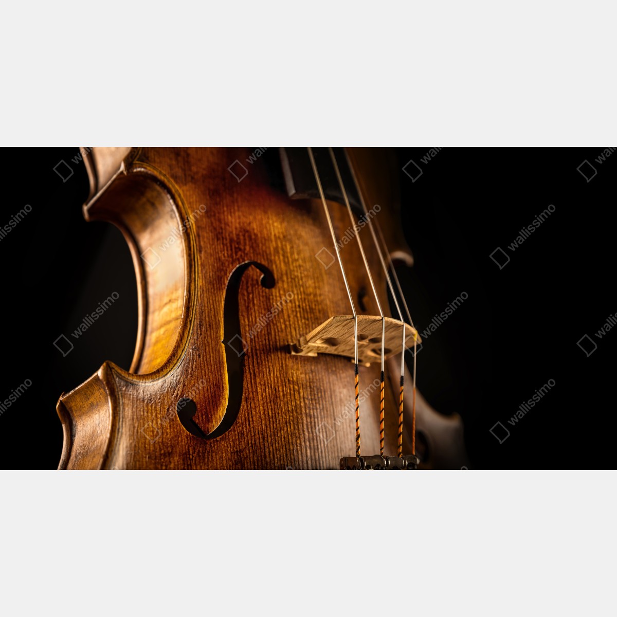 Obraz na płótnie zbliżenie ciepłych drewnianych skrzypiec – Wallissimo® Obraz na płótnie zbliżenie ciepłych drewnianych skrzypiec – Wallissimo®