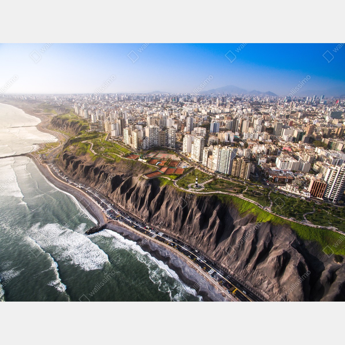 Obraz na płótnie panorama wybrzeża Miraflores, Lima – Wallissimo® Obraz na płótnie panorama wybrzeża Miraflores, Lima – Wallissimo®