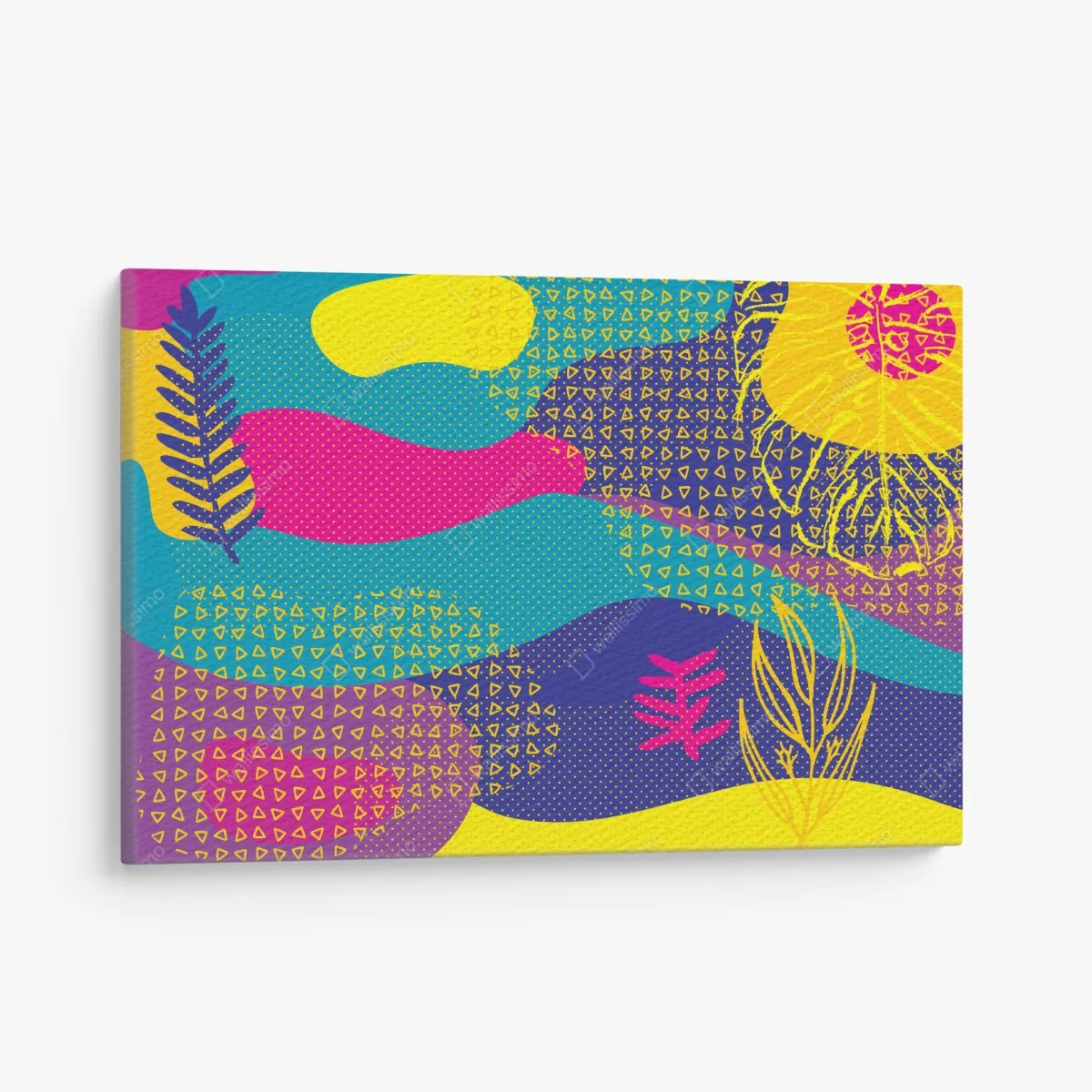 Obraz na płótnie żywy abstrakcyjny wzór tropikalny – Wallissimo® Obraz na płótnie żywy abstrakcyjny wzór tropikalny – Wallissimo®