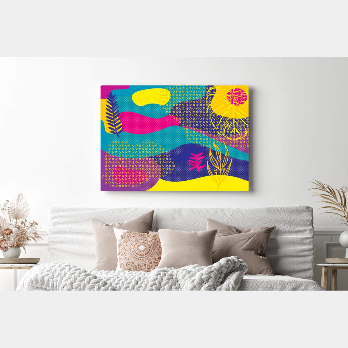 Obraz na płótnie żywy abstrakcyjny wzór tropikalny – Wallissimo® Obraz na płótnie żywy abstrakcyjny wzór tropikalny – Wallissimo®