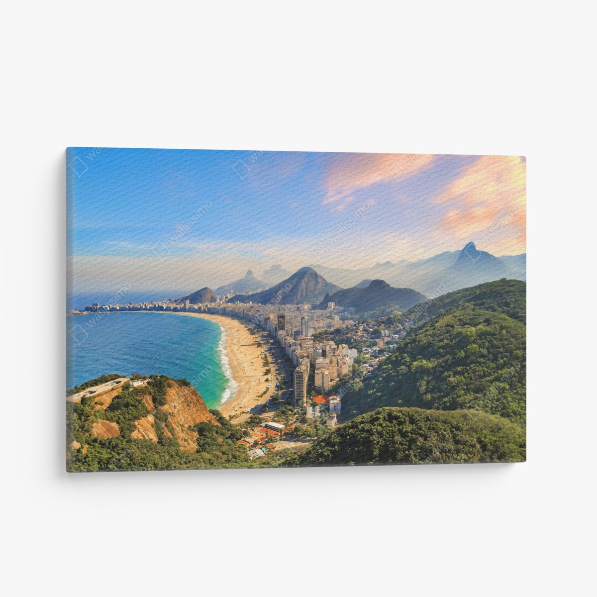 Canvas print Copacabana and Ipanema aerial panorama
