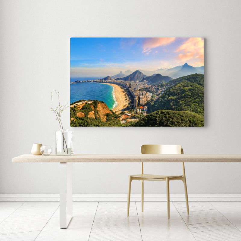 Obraz na płótnie Copacabana i Ipanema panoramiczny widok z lotu ptaka – Wallissimo® Obraz na płótnie Copacabana i Ipanema panoramiczny widok z lotu ptaka – Wallissimo®