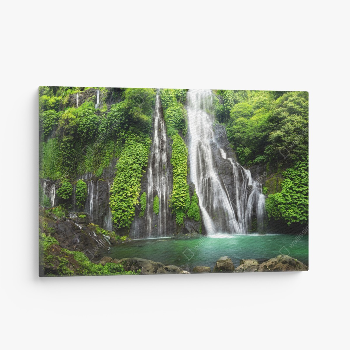 Canvas print serene waterfall in emerald forest