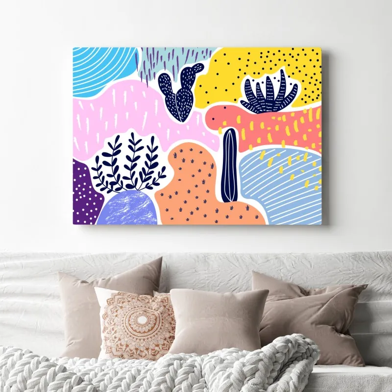 Obraz na płótnie zabawny abstrakcyjny wzór roślinny – Wallissimo® Obraz na płótnie zabawny abstrakcyjny wzór roślinny – Wallissimo®