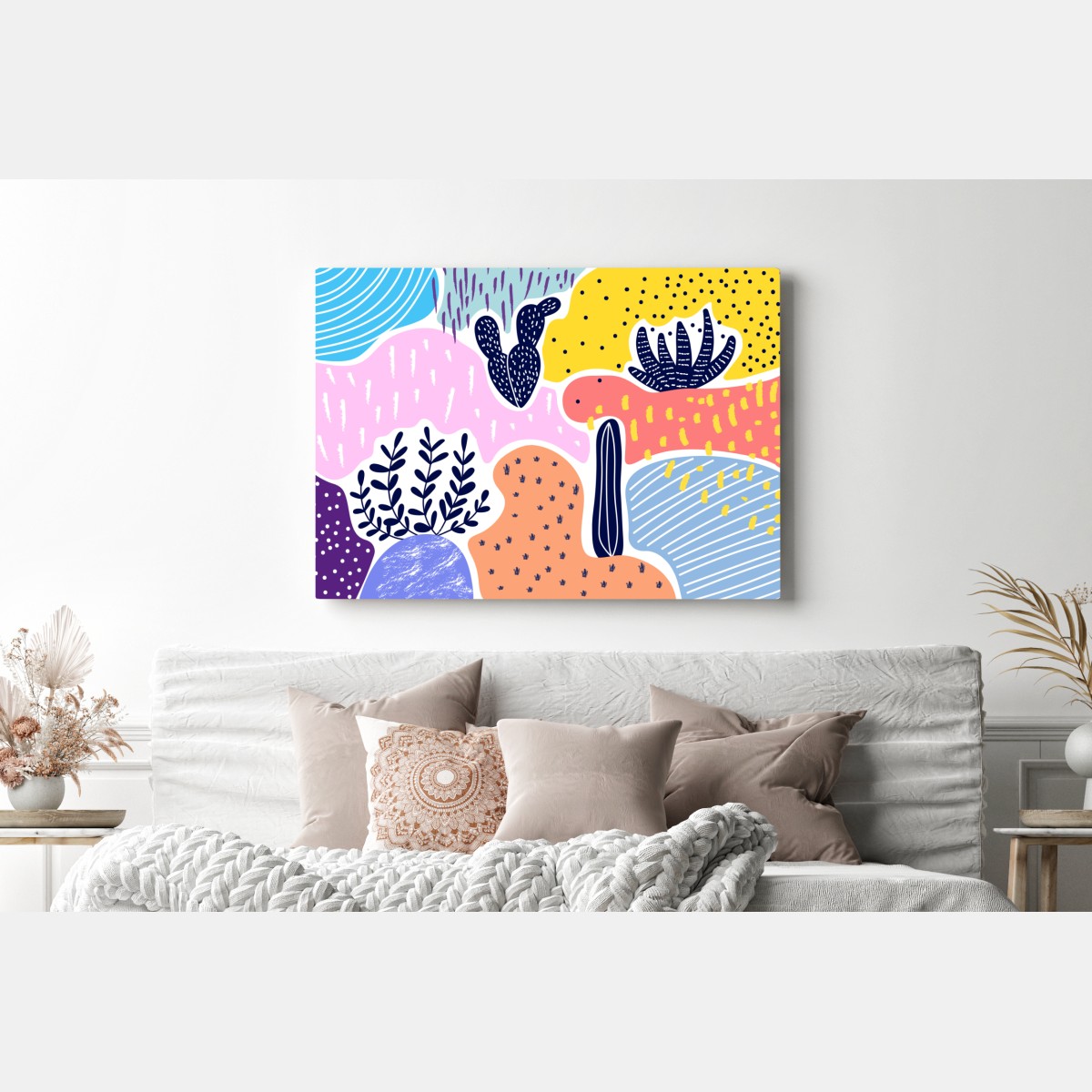 Obraz na płótnie zabawny abstrakcyjny wzór roślinny – Wallissimo® Obraz na płótnie zabawny abstrakcyjny wzór roślinny – Wallissimo®