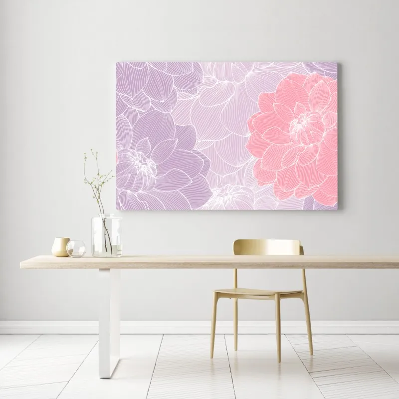 Obraz na płótnie delikatny pastelowy wzór kwiatowy – Wallissimo® Obraz na płótnie delikatny pastelowy wzór kwiatowy – Wallissimo®