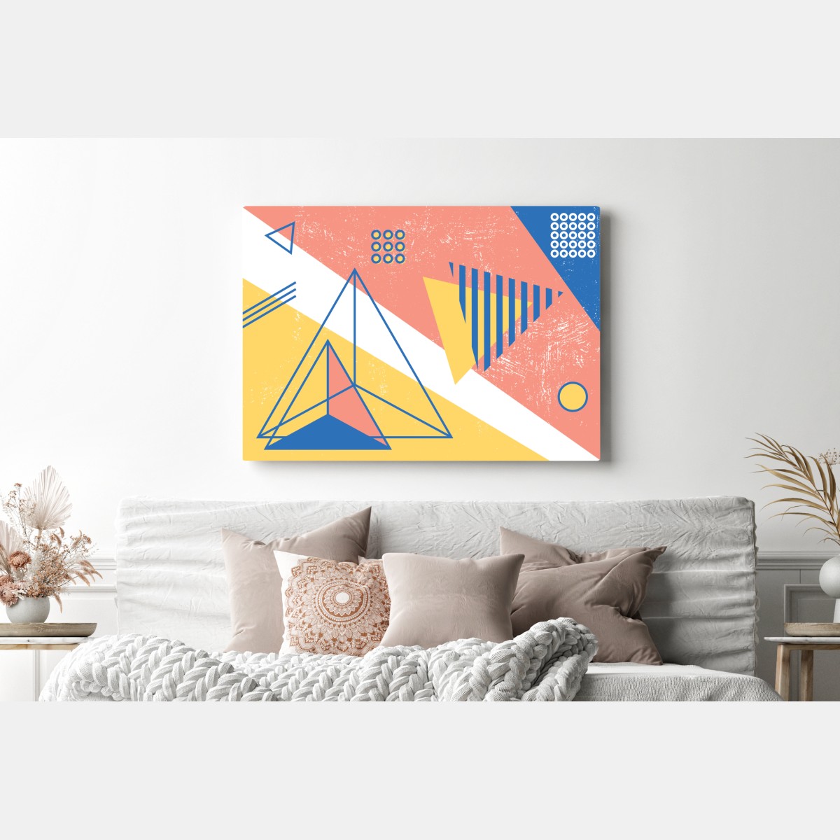 Obraz na płótnie pastelowa kompozycja geometryczna – Wallissimo® Obraz na płótnie pastelowa kompozycja geometryczna – Wallissimo®