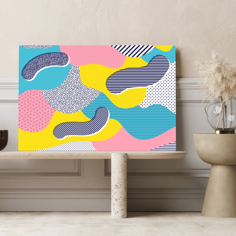 Obraz na płótnie zabawny abstrakcyjny wzór memphis – Wallissimo® Obraz na płótnie zabawny abstrakcyjny wzór memphis – Wallissimo®