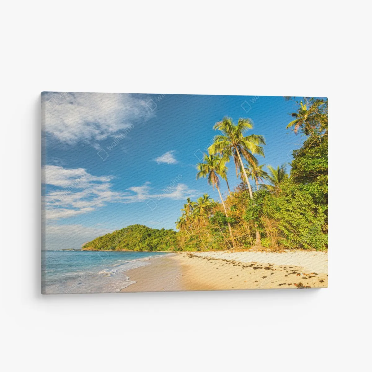 Obraz na płótnie złota tropikalna plaża o zachodzie słońca – Wallissimo® Obraz na płótnie złota tropikalna plaża o zachodzie słońca – Wallissimo®