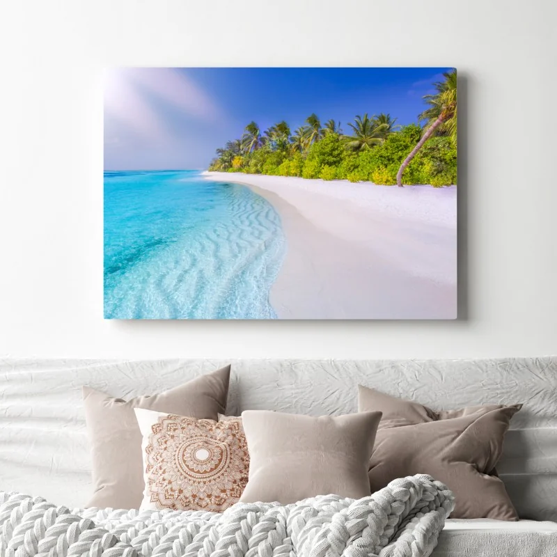 Obraz na płótnie tropikalna turkusowa plaża – Wallissimo® Obraz na płótnie tropikalna turkusowa plaża – Wallissimo®