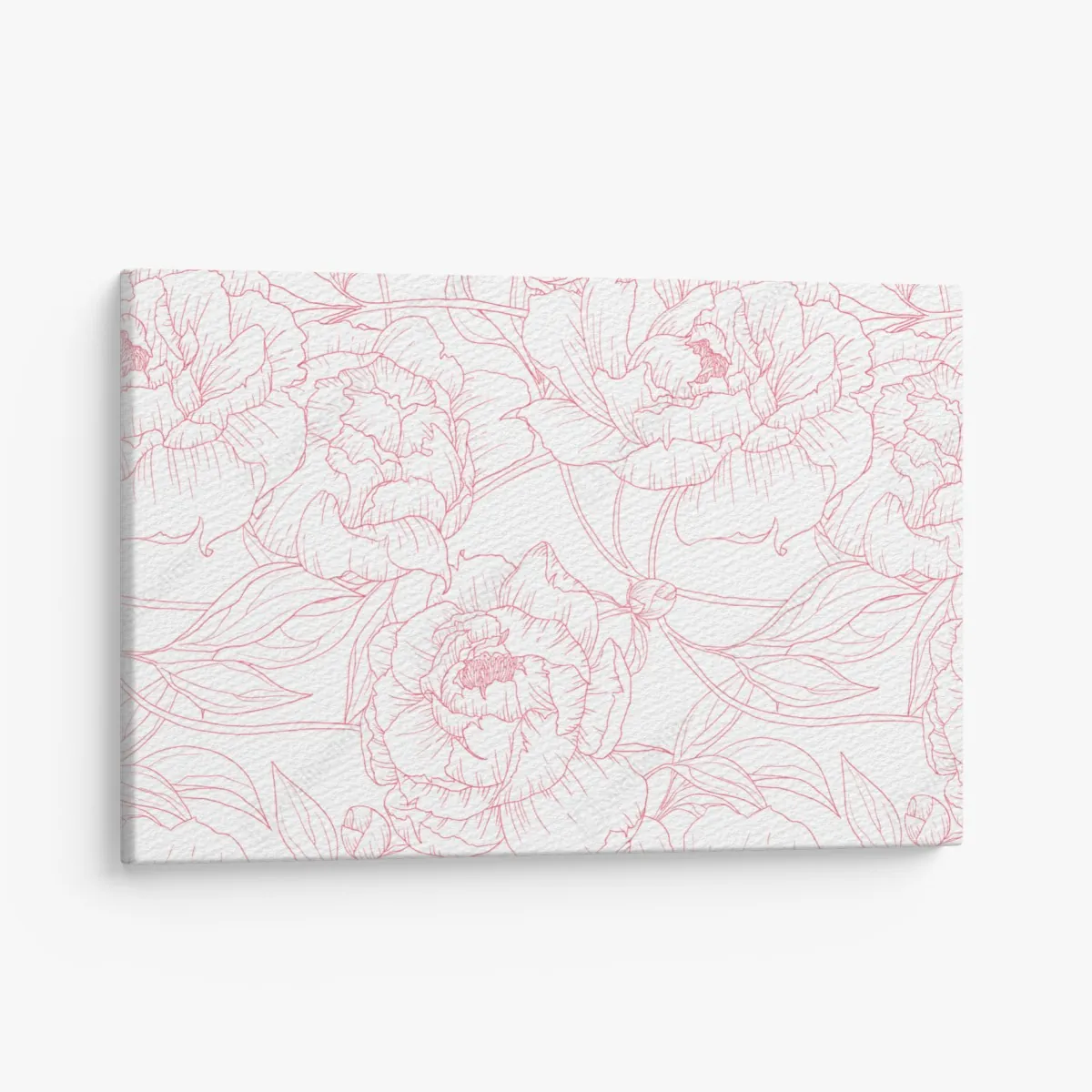Obraz na płótnie delikatny różowy wzór piwonii w stylu line art – Wallissimo® Obraz na płótnie delikatny różowy wzór piwonii w stylu line art – Wallissimo®