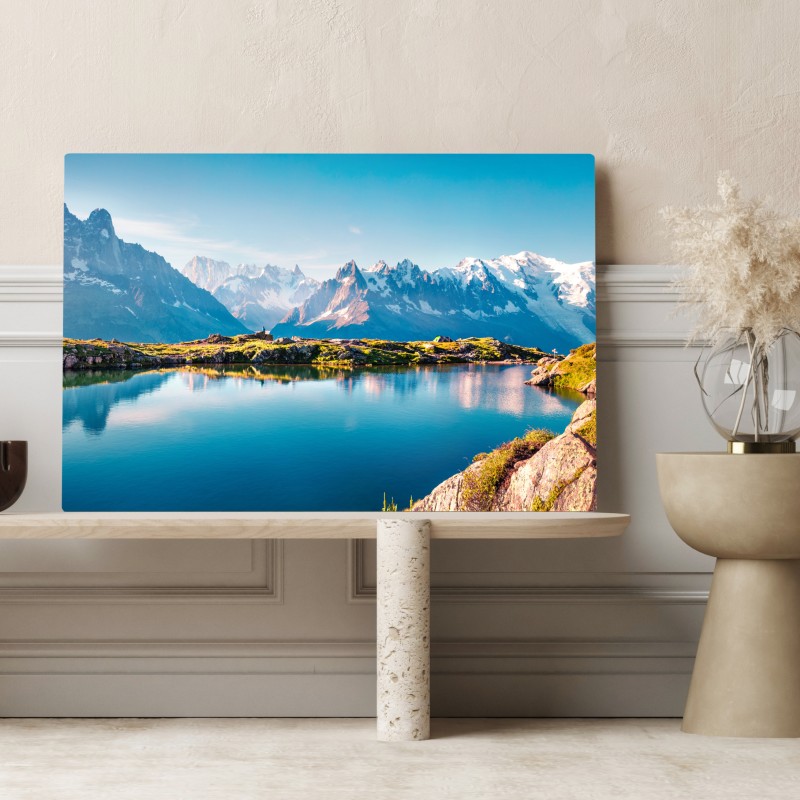 Obraz na płótnie Lac Blanc z widokiem na Mont Blanc – Wallissimo® Obraz na płótnie Lac Blanc z widokiem na Mont Blanc – Wallissimo®