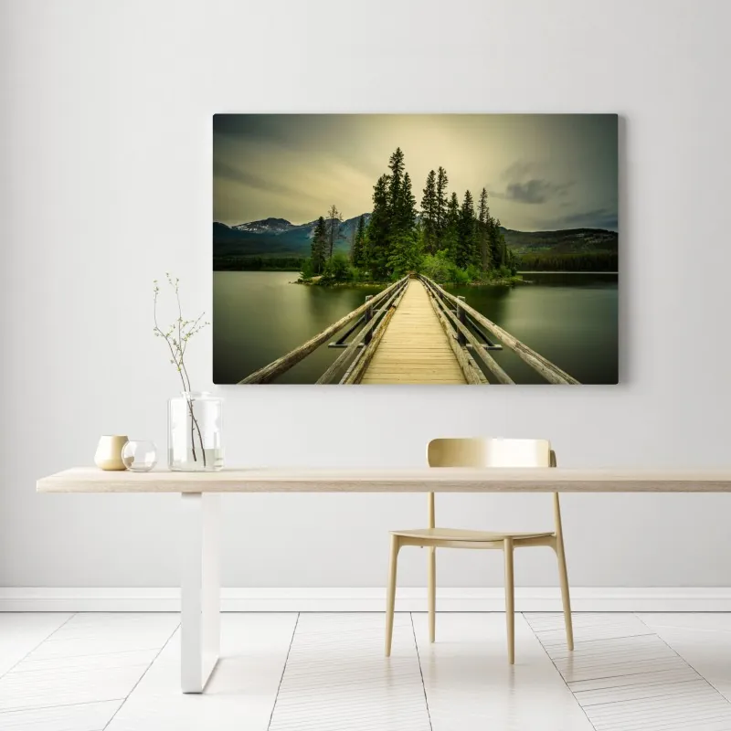 Obraz na płótnie wieczorny spacer na wyspę Pyramid, Park Narodowy Jasper – Wallissimo® Obraz na płótnie wieczorny spacer na wyspę Pyramid, Park Narodowy Jasper – Wallissimo®