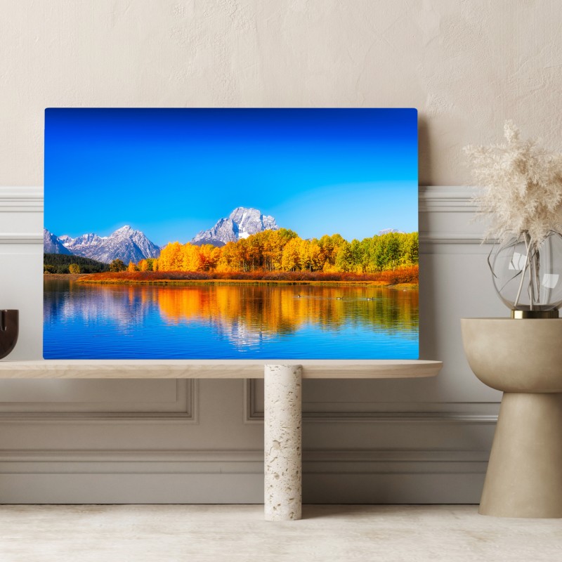 Obraz na płótnie jesienna panorama gór i jeziora