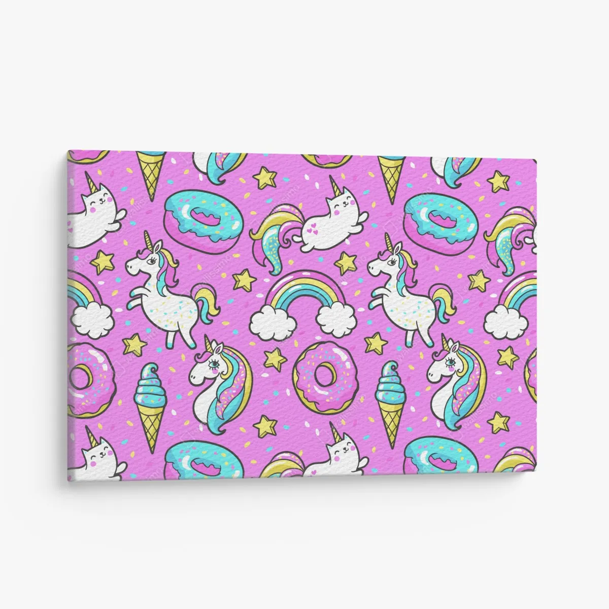 Obraz na płótnie pastelowe jednorożce i słodkości – Wallissimo® Obraz na płótnie pastelowe jednorożce i słodkości – Wallissimo®