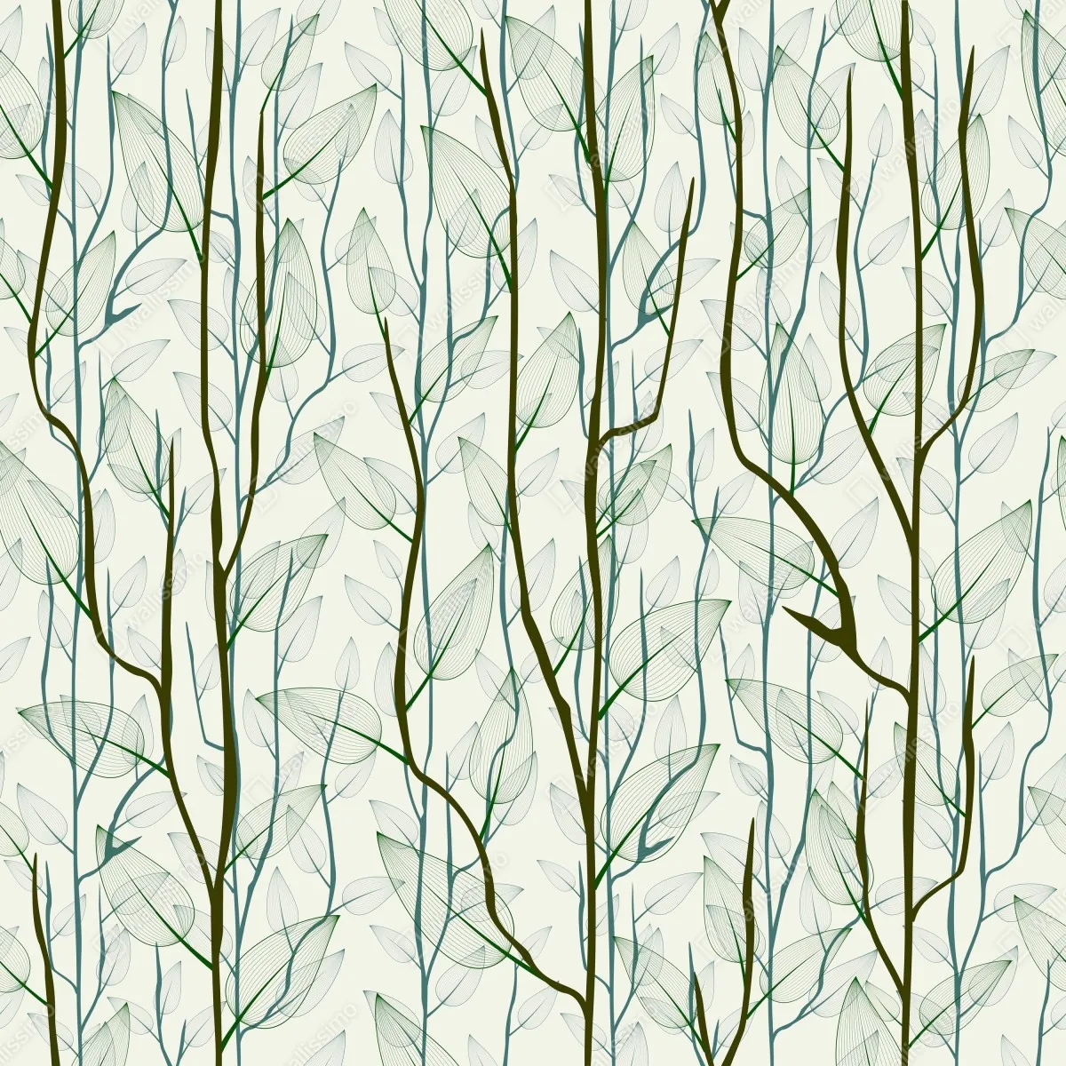 Obraz na płótnie delikatny wzór liści i gałęzi – Wallissimo® Obraz na płótnie delikatny wzór liści i gałęzi – Wallissimo®