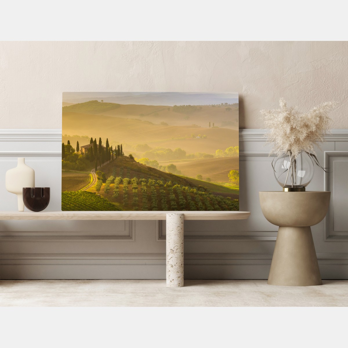 Obraz na płótnie mglisty poranek nad Val d'Orcia – Wallissimo® Obraz na płótnie mglisty poranek nad Val d'Orcia – Wallissimo®