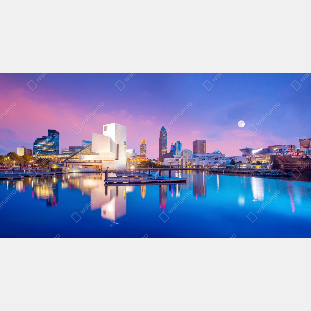 Obraz na płótnie panorama miasta Cleveland o zmierzchu – Wallissimo® Obraz na płótnie panorama miasta Cleveland o zmierzchu – Wallissimo®