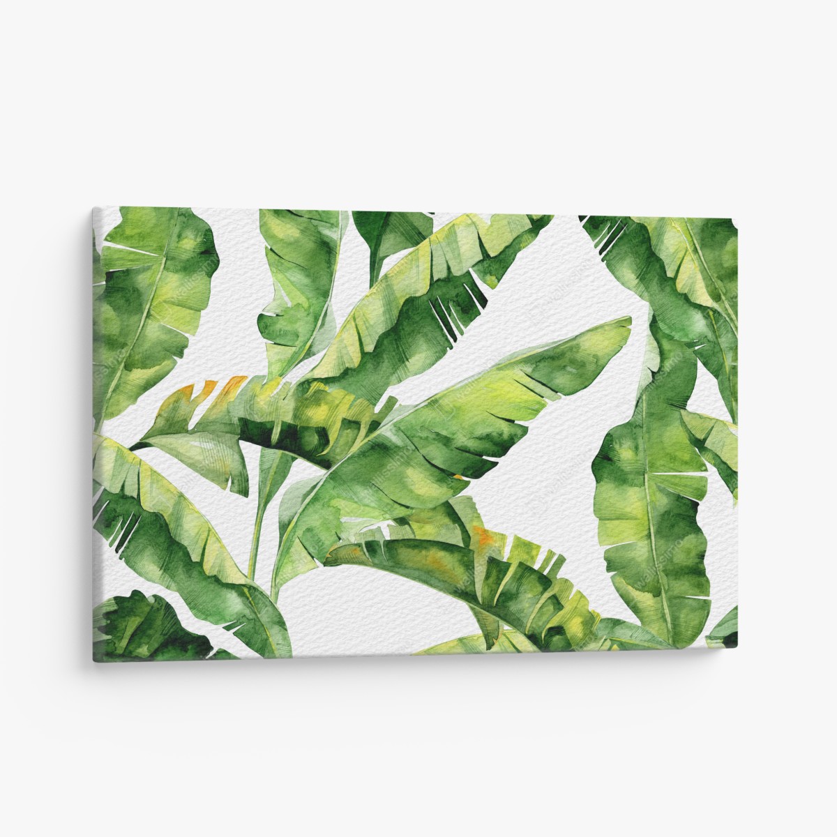 Canvas print tropical banana leaf watercolor pattern