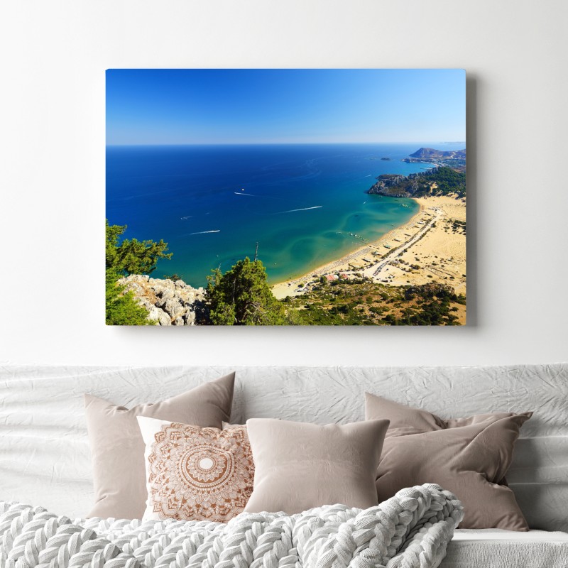 Obraz na płótnie spokojna turkusowa panorama wybrzeża – Wallissimo® Obraz na płótnie spokojna turkusowa panorama wybrzeża – Wallissimo®