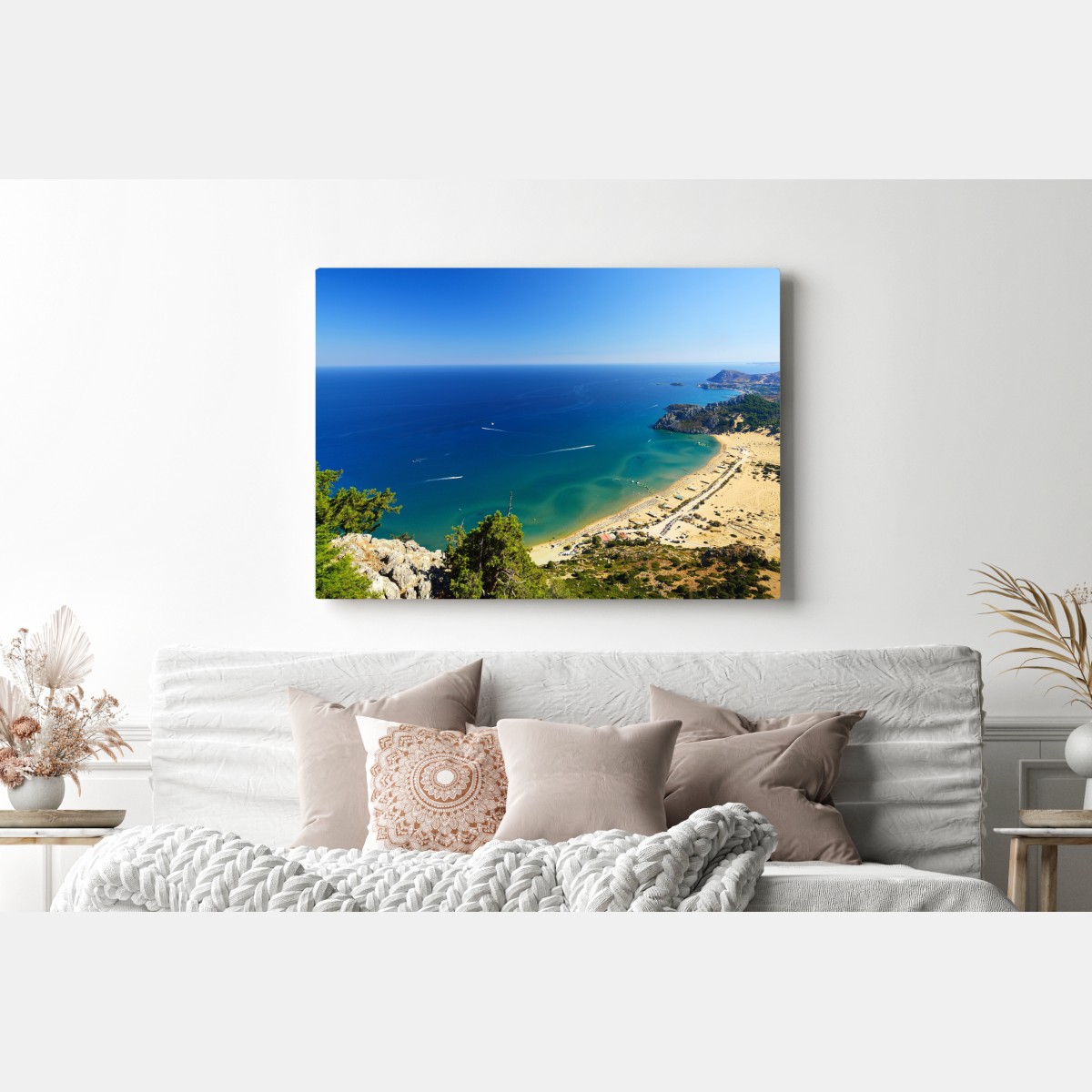 Obraz na płótnie spokojna turkusowa panorama wybrzeża – Wallissimo® Obraz na płótnie spokojna turkusowa panorama wybrzeża – Wallissimo®