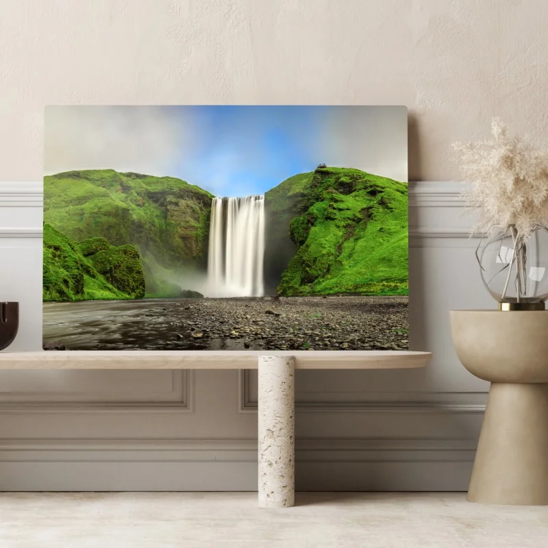 Obraz na płótnie panorama wodospadu Skogafoss – Wallissimo® Obraz na płótnie panorama wodospadu Skogafoss – Wallissimo®