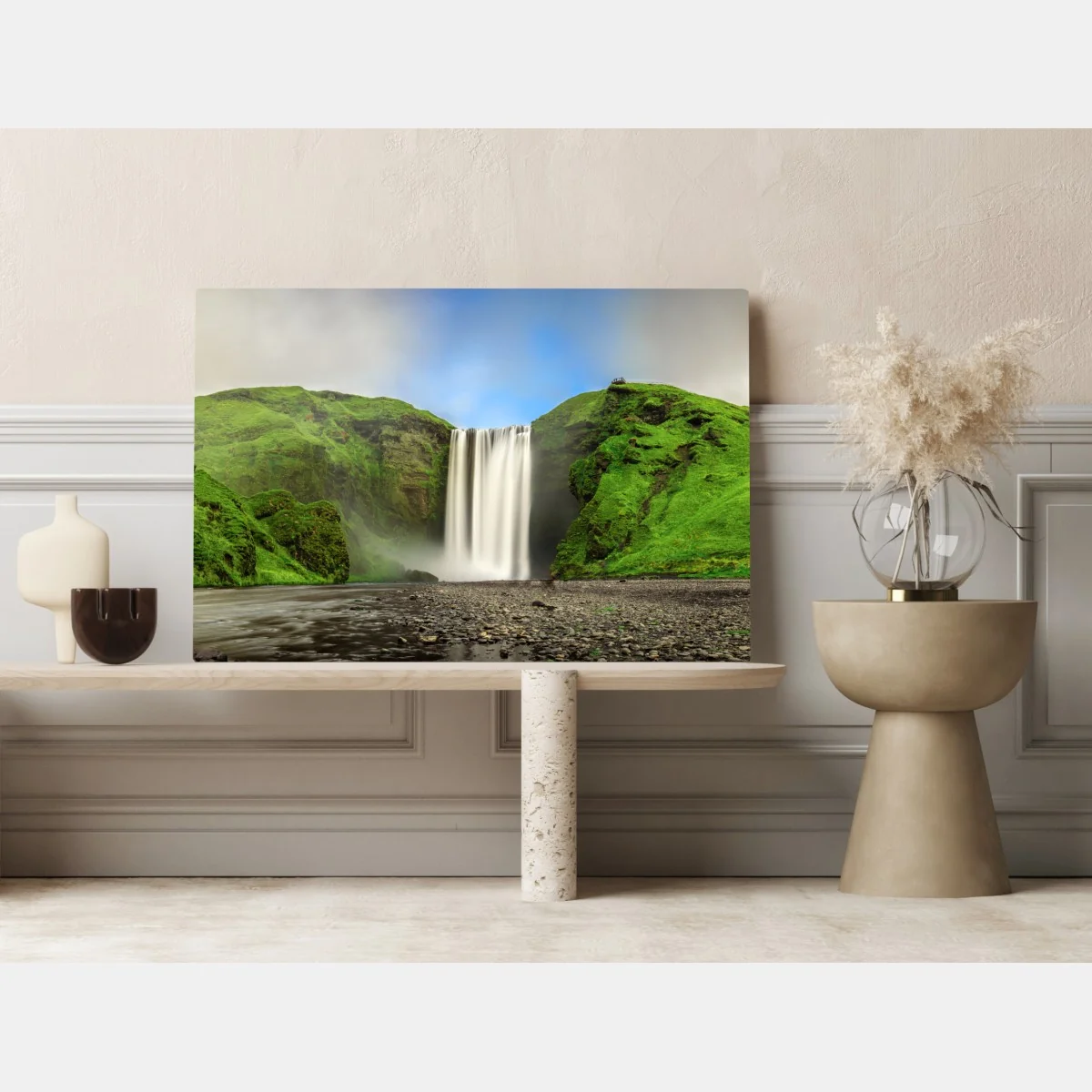 Obraz na płótnie panorama wodospadu Skogafoss – Wallissimo® Obraz na płótnie panorama wodospadu Skogafoss – Wallissimo®