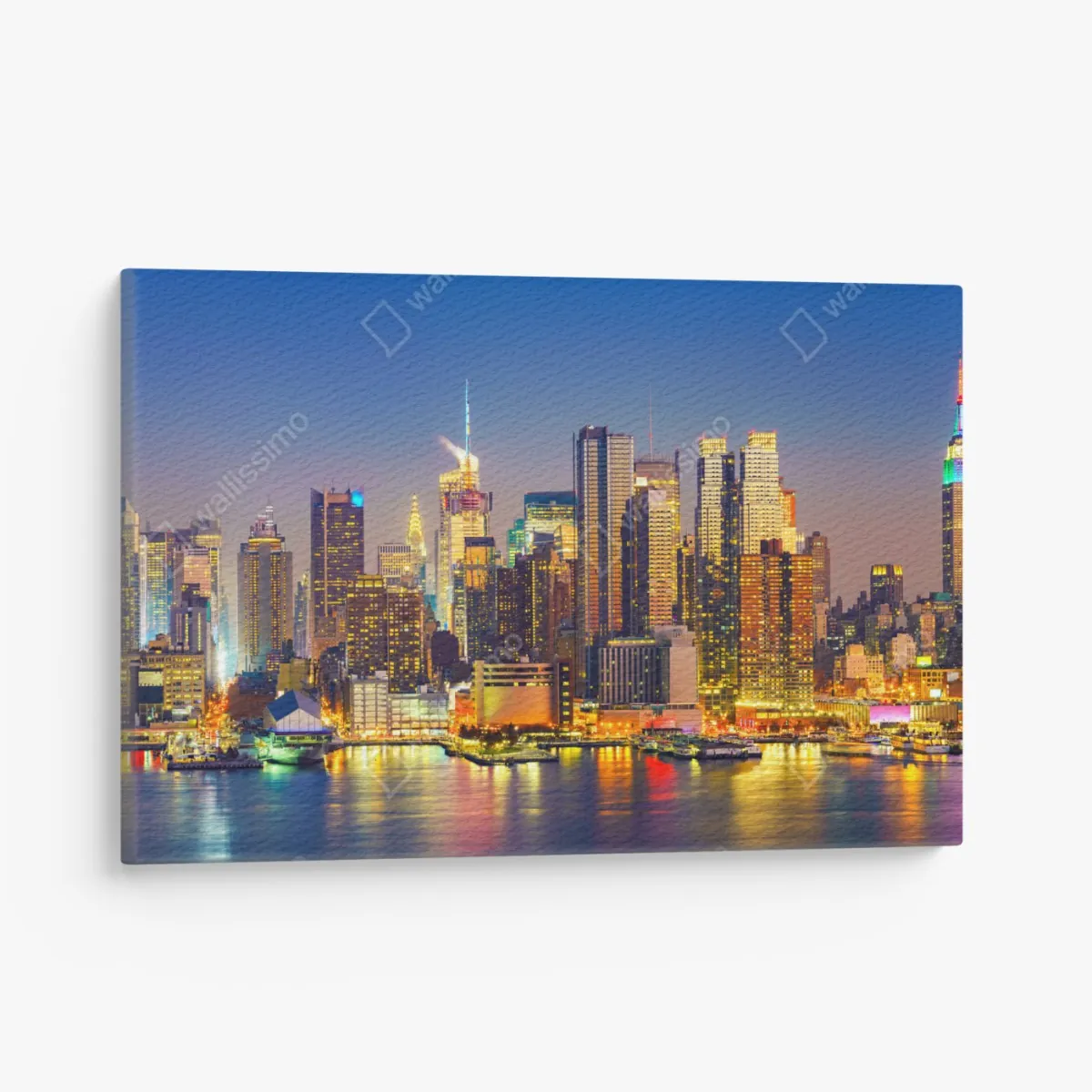 Obraz na płótnie panorama Manhattanu o zmierzchu – Wallissimo® Obraz na płótnie panorama Manhattanu o zmierzchu – Wallissimo®