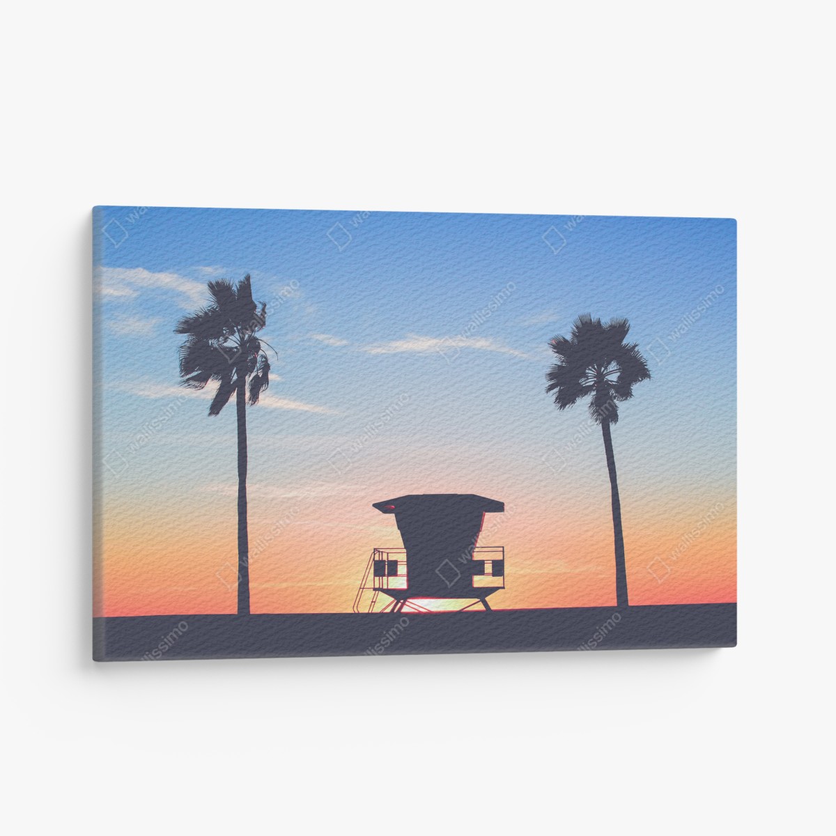 Canvas print sunset silhouette at the beach