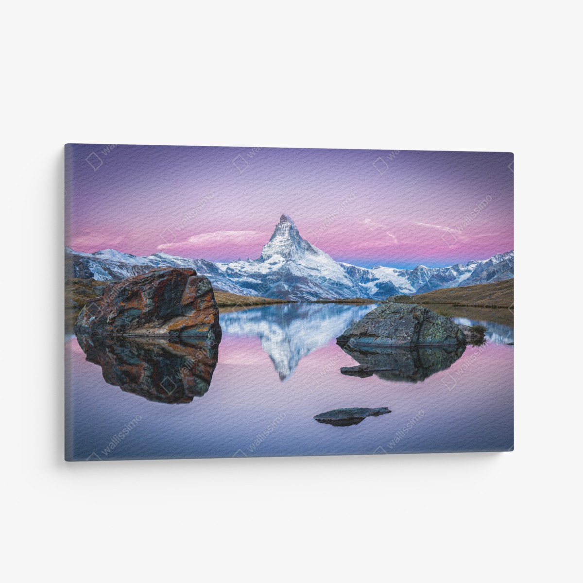 Canvas print majestic alpine peak reflected in tranquil lake