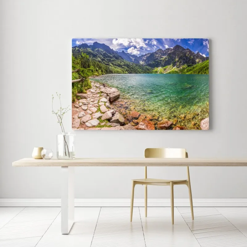 Obraz na płótnie panorama Morskiego Oka, Tatry – Wallissimo® Obraz na płótnie panorama Morskiego Oka, Tatry – Wallissimo®