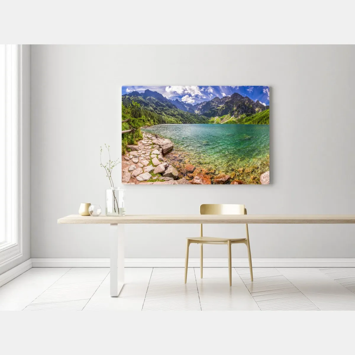 Obraz na płótnie panorama Morskiego Oka, Tatry – Wallissimo® Obraz na płótnie panorama Morskiego Oka, Tatry – Wallissimo®