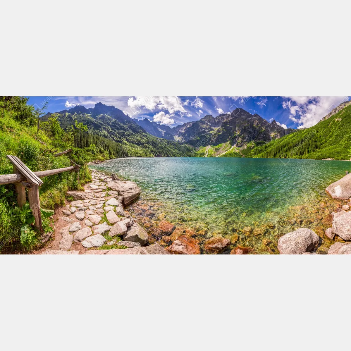 Obraz na płótnie panorama Morskiego Oka, Tatry – Wallissimo® Obraz na płótnie panorama Morskiego Oka, Tatry – Wallissimo®