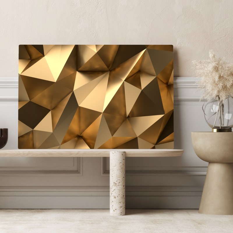 Obraz na płótnie złote geometryczne fasety – Wallissimo® Obraz na płótnie złote geometryczne fasety – Wallissimo®